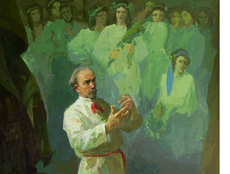 М.Д. Леонтович на русалчин Великдень. Фото з сайту: http://vinspilka.narod.ru/mut/chul/galch.html М.Д. Леонтович на русалчин Великдень. Фото з сайту: http://vinspilka.narod.ru/mut/chul/galch.html
